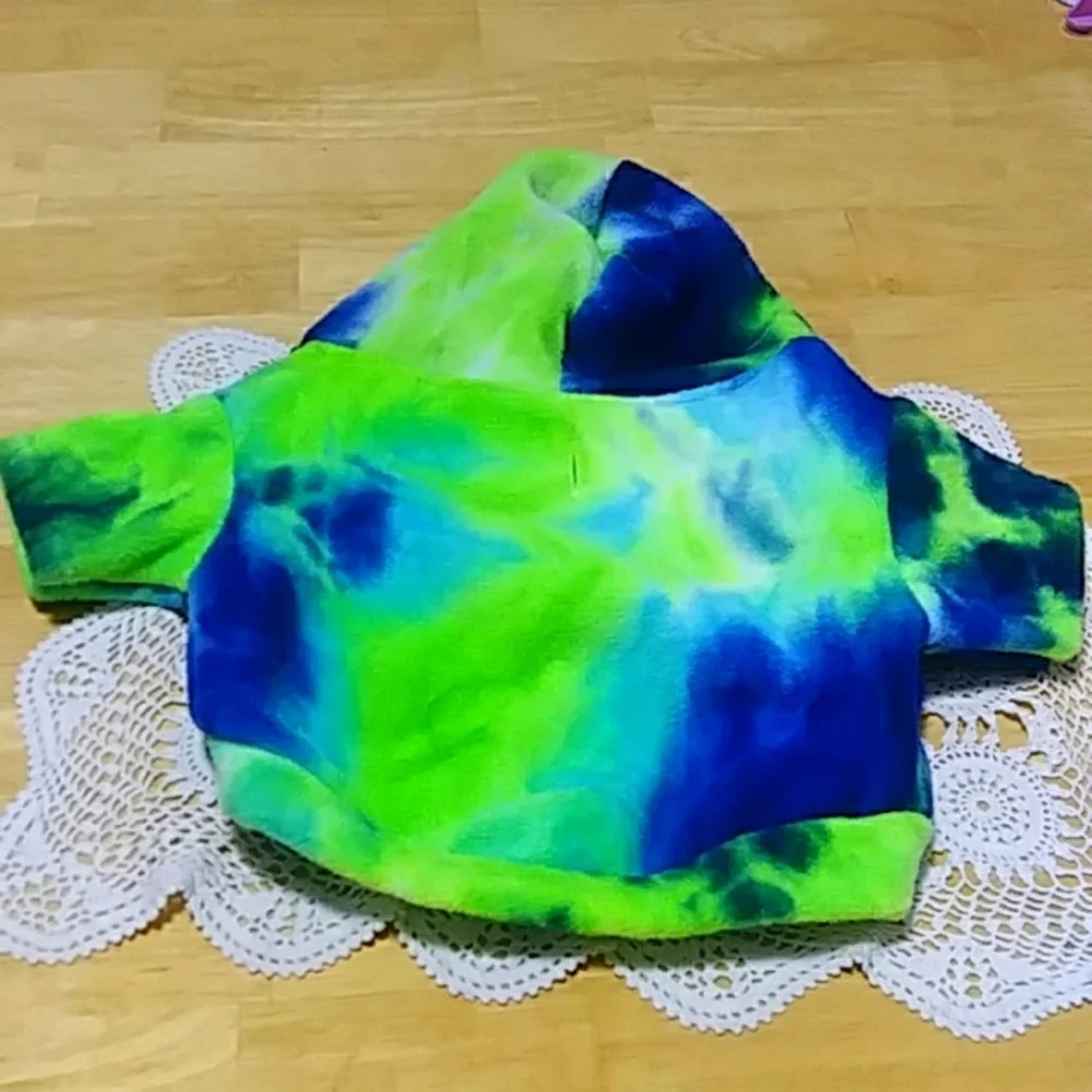 Tie Dye pattern Doggie hoodie, size small